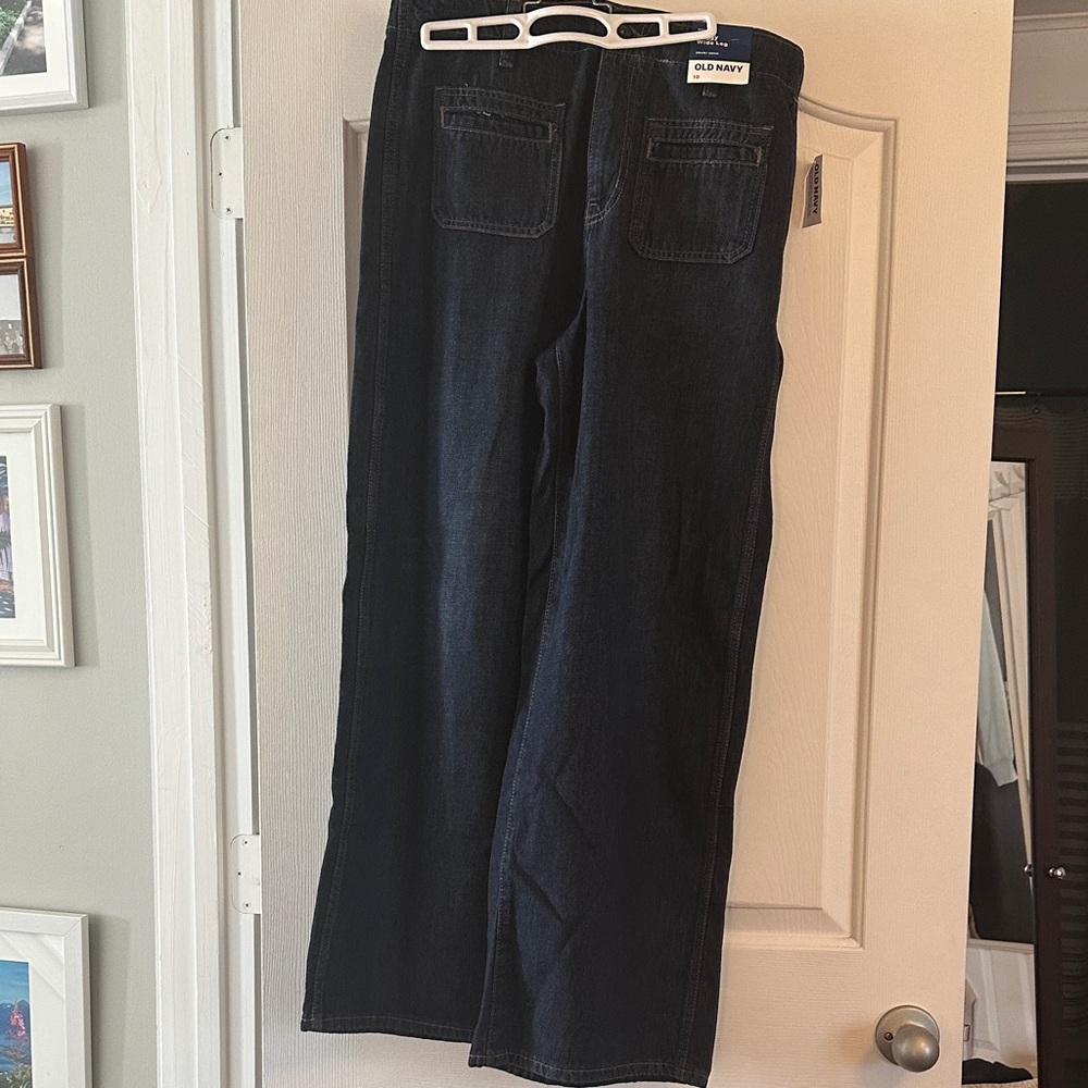 Old Navy Women's Deep Indigo Baggy Wode Leg Jeans